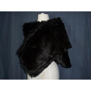 Luxurious Black Faux Fur Cape